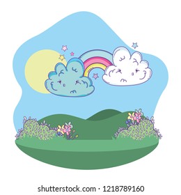 Cute landscape cartoon
