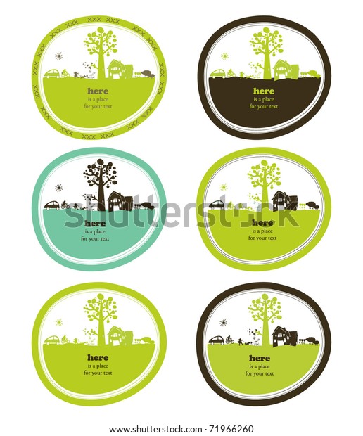 cute landscapes in label\
shape