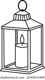 Cute Lantern Vector Icon Design