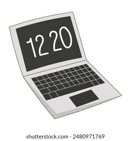 It's a cute laptop in a cartoon shape. It can be used for decoration, wallpaper, design, etc.