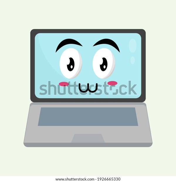 Cute Laptop Cartoon Vector Illustration Stock Vector (Royalty Free ...