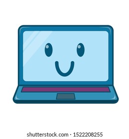 Cute Laptop Cartoon Vector Illustration Stock Vector (Royalty Free ...