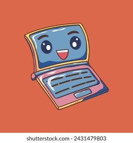 Cute laptop technology device vector illustration.