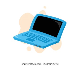 Cute laptop Vector. Flat icon illustration.