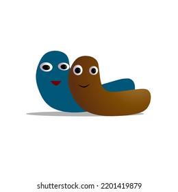 cute larva animal vector illustration