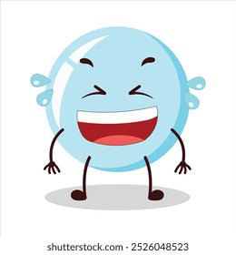 Cute laugh out loud expression of bubble cartoon character