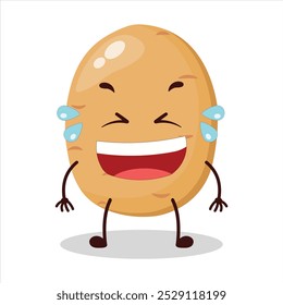cute laugh out loud expression of potato cartoon character