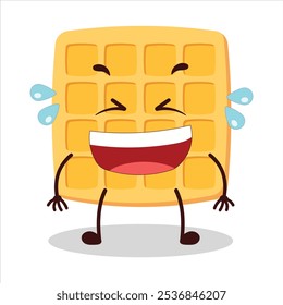 cute laugh out loud expression of waffle character