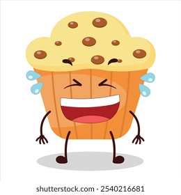cute laugh out loud expression of muffin character