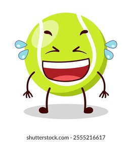 cute laugh out loud expression of tennis ball character