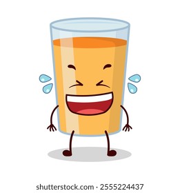 cute laugh out loud expression of orange juice cartoon character