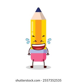 cute laugh out loud expression of pencil cartoon character