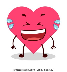 cute laugh out loud expression of heart cartoon character