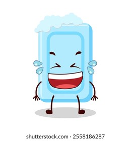 cute laugh out loud expression of soap cartoon character
