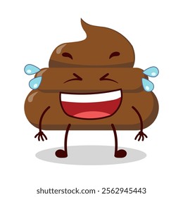 cute laugh out loud expression of chicken poop cartoon character
