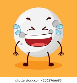 cute laugh out loud expression of moon cartoon character
