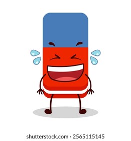 cute laugh out loud expression of eraser cartoon character
