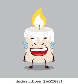 cute laugh out loud expression of candle cartoon character
