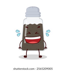 cute laugh out loud expression of black pepper cartoon character
