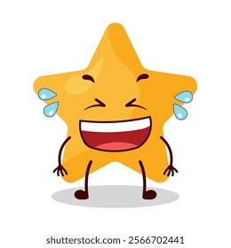 cute laugh out loud expression of star cartoon character
