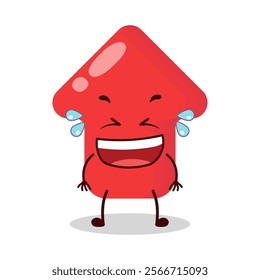 cute laugh out loud expression of red arrow cartoon character
