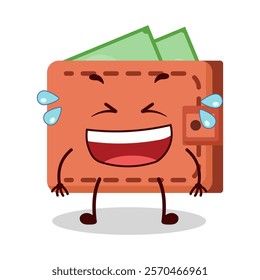 cute laugh out loud expression of wallet cartoon character
