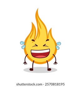 cute laugh out loud expression of fire cartoon character
