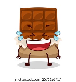 cute laugh out loud expression of bite chocolate bar character
