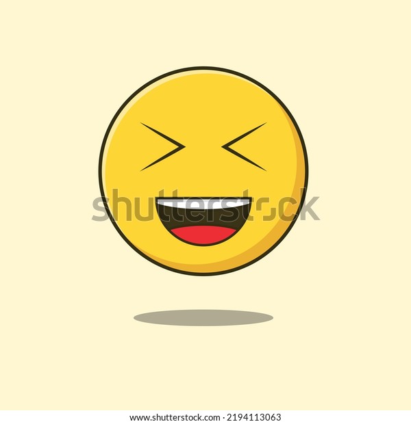 Cute Laughing Emoji Vector Icon Stock Vector (Royalty Free) 2194113063 ...