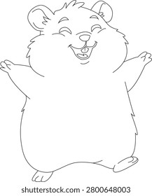 Cute Laughing Hamster Coloring