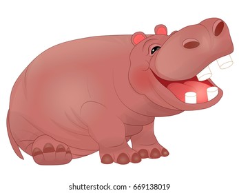 cute laughing hippopotamus