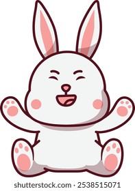Linda risa mientras el conejo ilustración