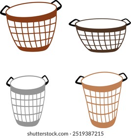 Cute Laundry Basket Vector | Aesthetic | Minimalist