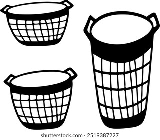 Cute Laundry Basket Vector | Aesthetic | Minimalist