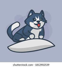 Cute Laying Dog Cartoon Illustration