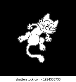 cute lazy cat line art