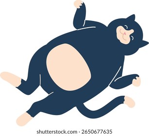 Ilustração de vetor de repouso de gato preguiçoso bonito