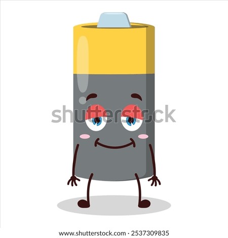 cute lazy expression of battery character