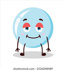 Expressão preguiçosa bonita do personagem de desenho animado bolha