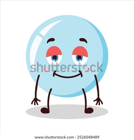Cute lazy expression of bubble cartoon character