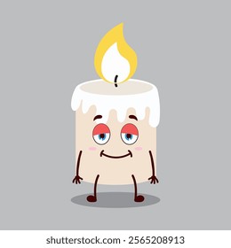 cute lazy expression of candle cartoon character
