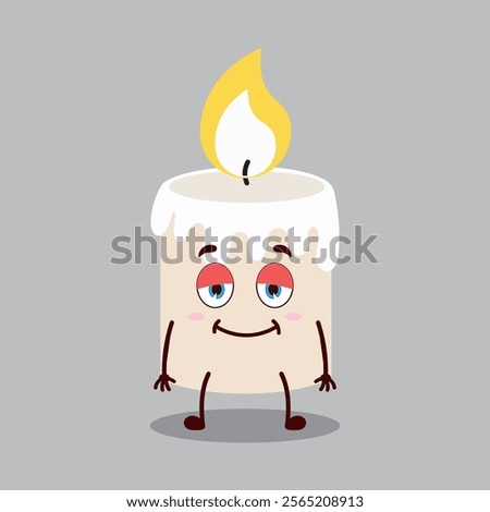 cute lazy expression of candle cartoon character
