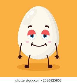 cute lazy expression of chicken egg character