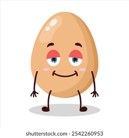 cute lazy expression of chicken egg character