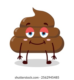 cute lazy expression of chicken poop cartoon character
