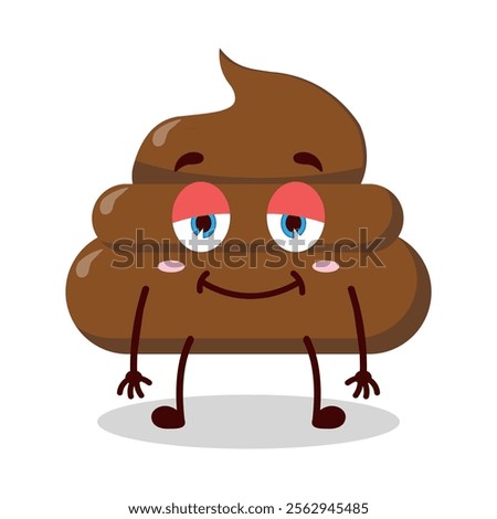 cute lazy expression of chicken poop cartoon character
