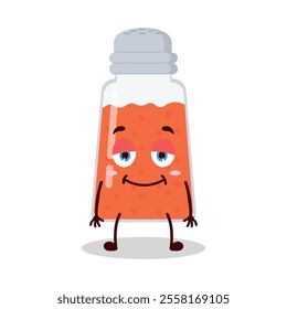 cute lazy expression of chili powder cartoon character
