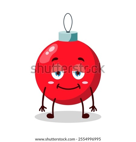 cute lazy expression of Christmas ball cartoon character