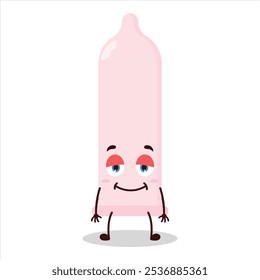 cute lazy expression of condom character