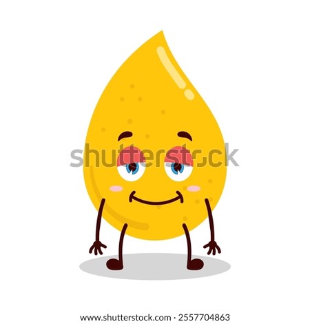 cute lazy expression of gold drop cartoon character